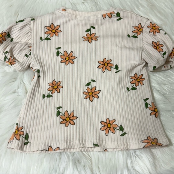 Jessica Simpson Youth Girl Size 6X Floral Ribbed Short Sleeve Shirt - Picture 11 of 14